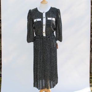 Vintage 1980’s Black and White Polka Dot Dress 12